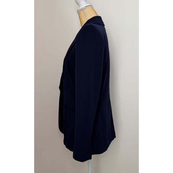 NWT White House Black Market The Essential Blazer Size 8 Navy Shoulder Pads - Picture 7 of 16